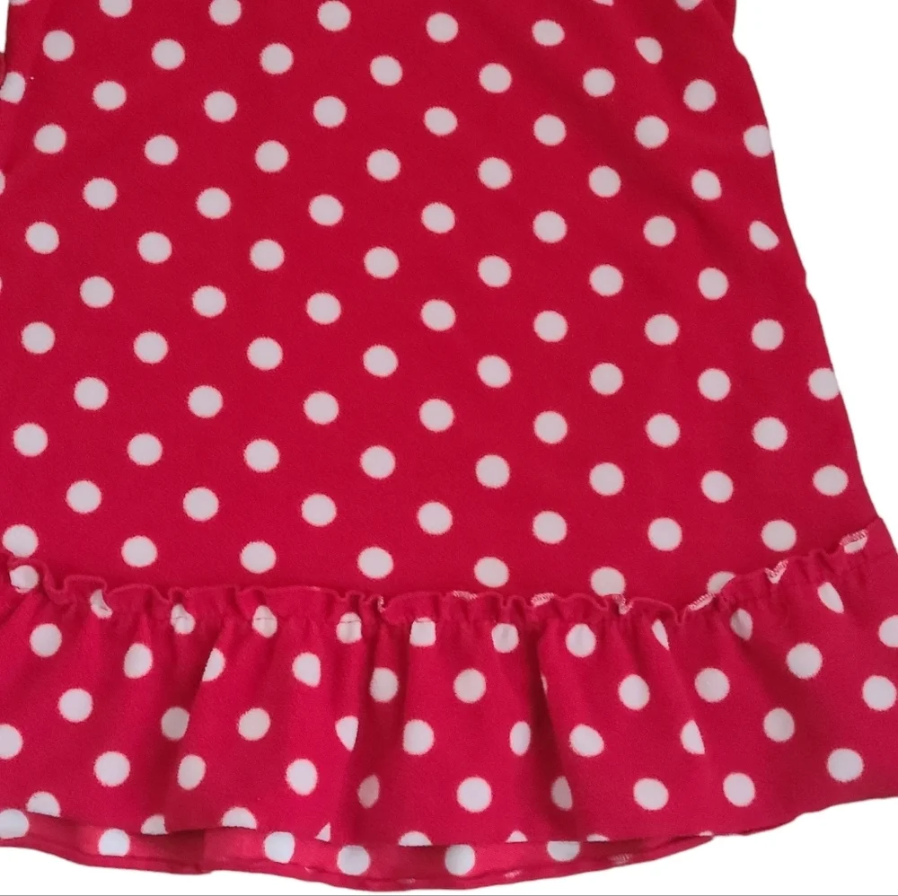 Carters Girls Sz 5T I Love Santa Red White Polka Dots Fleece Nightgown